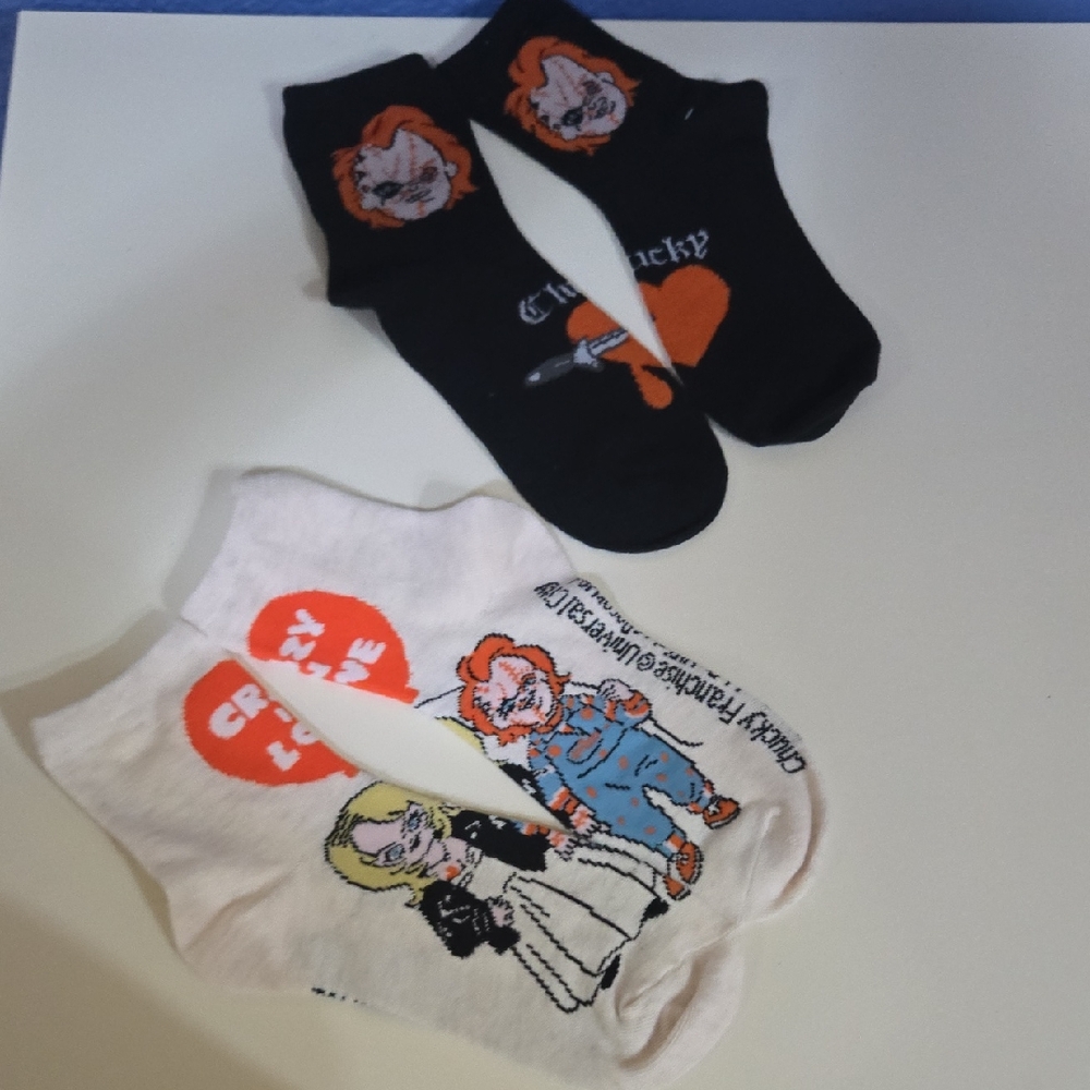 Bioworld Chucky & The Bride Of Chucky Socks New Women Men Kids